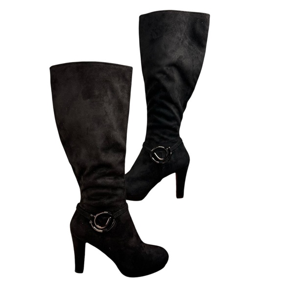 New Impo Women's Black Knee-High Boots Comfortable 4”Heel Sexy - Picture 4 of 9